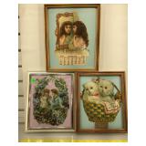3 Vintage Antique advertising die cuts, 2 are