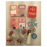 Lot of used Las Vegas casino playing cards, dice