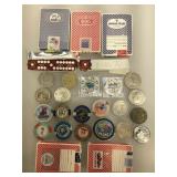 Lot of Casino chips (20) with used Casino playing