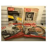 Vintage Life Magazines, red border, 1950s - early