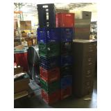 Lot of square plastic crates