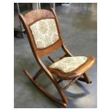 Vintage wooden folding rocking chair