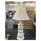 White ceramic table top lamp, approx 36 inches