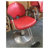 Red beuty salon styling chair w/2 child boosters