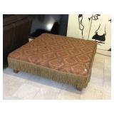 Orange square ottoman, approx 53x53x15 inches