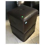 Dark brown faux leather stool