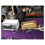 Pair of desk fans, toaster oven and more