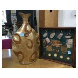 Decorative vase w/wall hanging Golf Shadowbox,