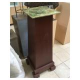 Wooden pedestal w/Onyx Top, approx 15x15x44