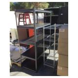 Pair of metal racks w/shelves