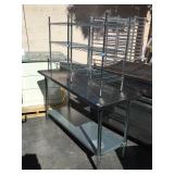 Stainless steel kitchen table w/pair of metal