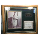 Framed jake la motta autographed picture