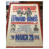 Framed boxing poster sugar ray leonard