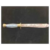 Antique Lucite Clear Handle Hunting Bowie Knife -