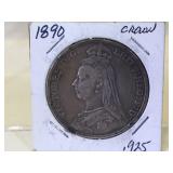 1890 Sterling Silver Crown Coin in flip