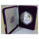 1986 American Silver Eagle Proof in box with info