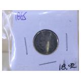 1865 Nickel 3-Cent Piece