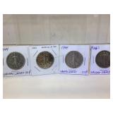Lot of 4 Silver Walking Liberty Half Dollar coins
