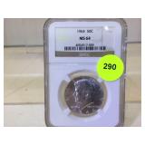 NGC MS-64 1964 Kennedy Silver Half Dollar