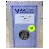 Cased and Graded 1962 Franklin Silver Half Dollar