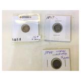 3 - Liberty Seated Silver Half Dimes