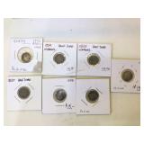 7 - Liberty Seated Silver Half Dimes with holes