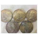 5X - 1923 Peace Silver Dollars - 5 TIMES THE