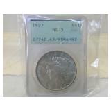 PCGS MS-63 Green Label Rattle Case 1923 Peace