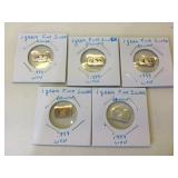 Lot of 5 - 1 Gram Bars of .999 Fine Silver