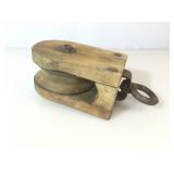 Vintage wooden Pulley