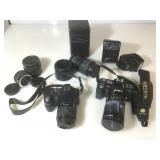 Lot of vintage 35 mm film and digital cameras