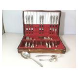 New England Plated-Silver flatware w/case