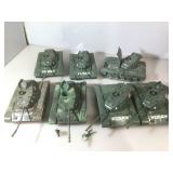 Lot of 7 toy tanks