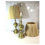 Pair of lamps with shades.