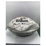 Mixed players and coaches autographed football no