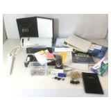 Office supplies, pencil sharpener, paper hole