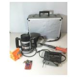 Power tools in case. Black and decker jig saw.