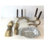 Arthur court serving tray. Two carved wood Grim