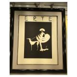 Erte Print, matted and framed 33 x 39 inches, no