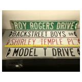 4 Street type signs, 36 inches long on largest ,