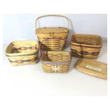 Set of 4 Longaberger Baskets, approx 10x6x6