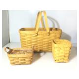 Set of 3 Longaberger Baskets, approx 12x16x9