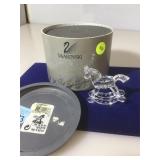 Swarovski Silver Crystal Rocking horse w/box,