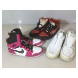 3 pair Nike shoes. Pink size 5.5. Red size 6.5.