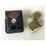 Harley Davidson Zippo lighter w/leather pouch