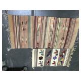 2 Vintage Mexican woven rugs , wool, 59 and 40