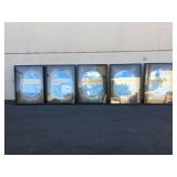 A set of 5 paintings on canvas depicting Airliner