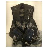 Axiom Aqua Lung diving vest with carry bag, sz L