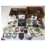 Lot of costume jewelry, patches and more