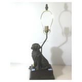 Brass Dog table top lamps, approx  8x7x25 inches